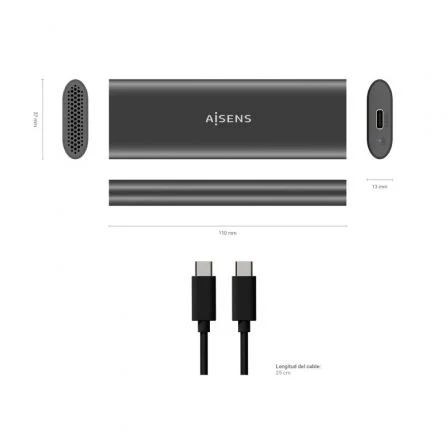Aisens ASM2-015GR Caja Externa M.2 SATA/NVMe Gris Aisens ASM2-015GR Caja Externa M.2 SATA/NVMe Gris